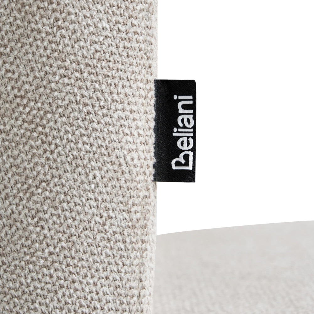 Set di 2 sedie da pranzo in tessuto Tappezzeria beige chiaro Gambe in metallo nero Design moderno e retrò