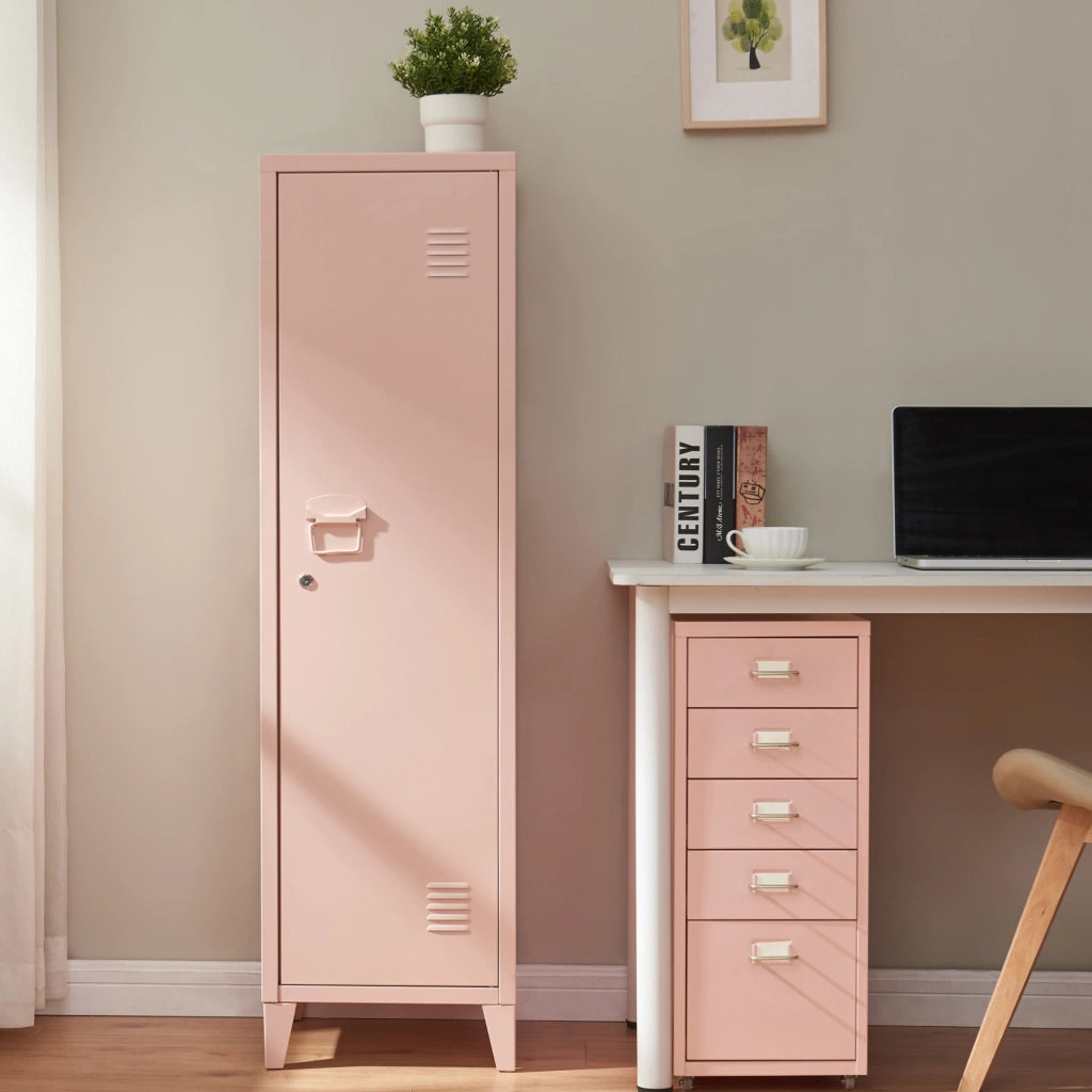 Armadio da Ufficio Kurikka Acciaio Beige Pesca [en.casa]