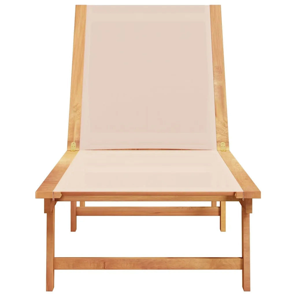 Lettino Prendisole Crema Legno Massello di Acacia e Textilene 4008412