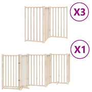 Cancelletto di sicurezza per animali domestici porta pieghevole 15 pannelli legno di pioppo marrone 02_0023213