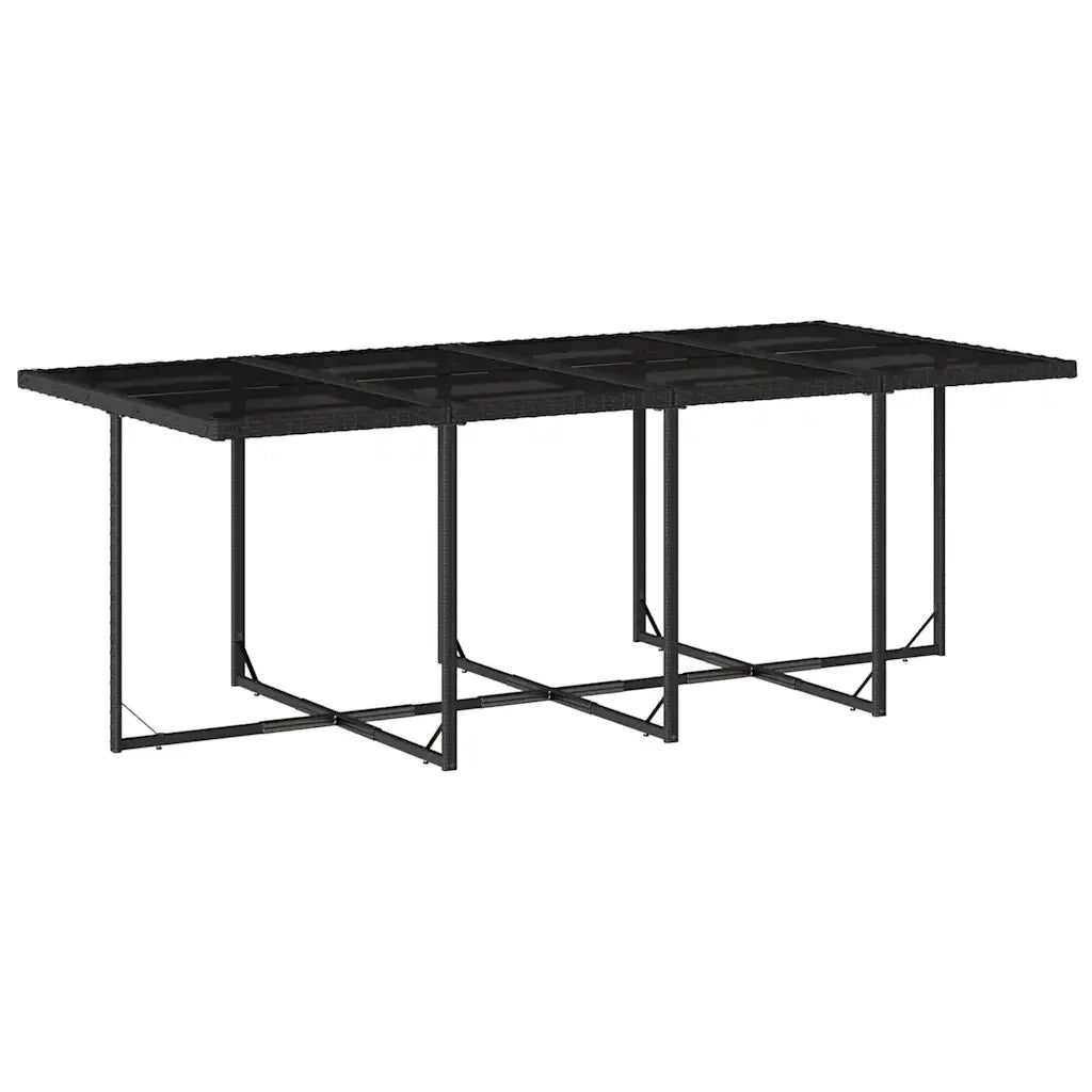 Set da Pranzo da Giardino 13pz con Cuscini Nero in Polyrattan 3211339