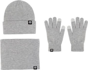 Set di Cappello e Guanti per Donna con Cappello e Guanti per Touchscreen 3 pezzi Set di Cappello e Guanti per Uomo in Lana 3 pezzi Cappello in Lana per Uomo in Colore Grigio Chiaro