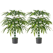 Set di 2 alberi di bambù artificiali 100 x 15 x 12,5 cm aspetto realistico rami regolabili stile naturale PP verde 20_0012396