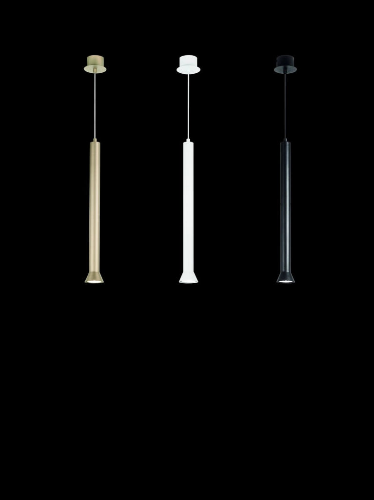 SOSPENSIONE LILA GRANDE BIANCO 1 LUCE ATTACCO GU10 D.6,6CM H.48CM