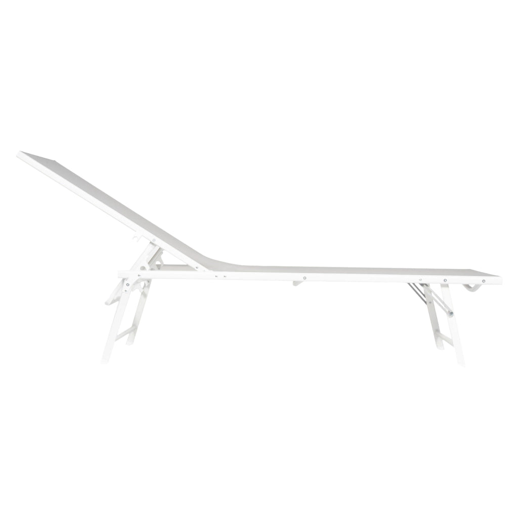 Set di 2 lettini pieghevoli SICILIA in textilene grigio - struttura bianca
