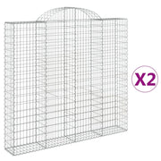 Set 2 cestini per gabbioni recinzione a gabbia muro di contenimento ad arco 200 x 30 x 180/200 cm ferro zincato Argento 02_0041334