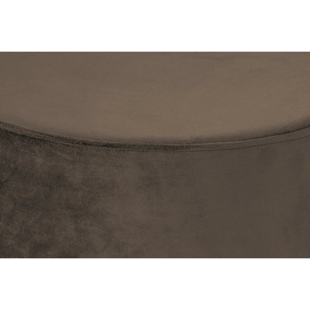 Pouf contenitore Nano in velluto marrone con base dorata