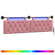 Testiera | Testata sospesa Con luce LED Rosa Velluto