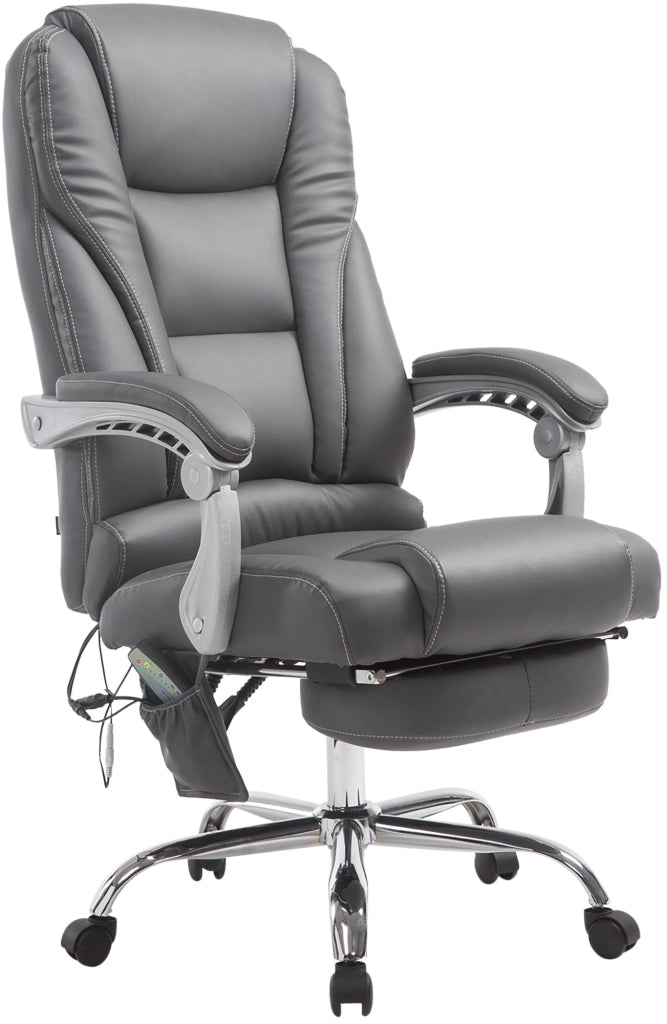 Sedia da ufficio Pacific con funzione massaggio in similpelle grigio