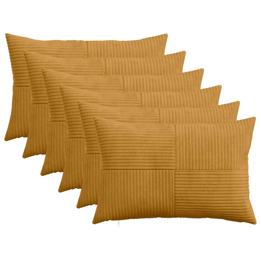 Federa 6 pcs ALMELO Giallo 50 x 80 cm corduroy 915220