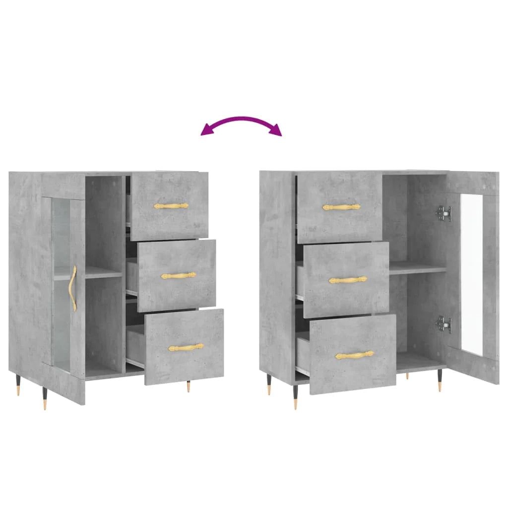Buffet credenza cassettiera armadio mobile contenitore organizer per cucina soggiorno salotto 69,5 x 34 x 90 cm legno ingegnerizzato grigio 02_0032034