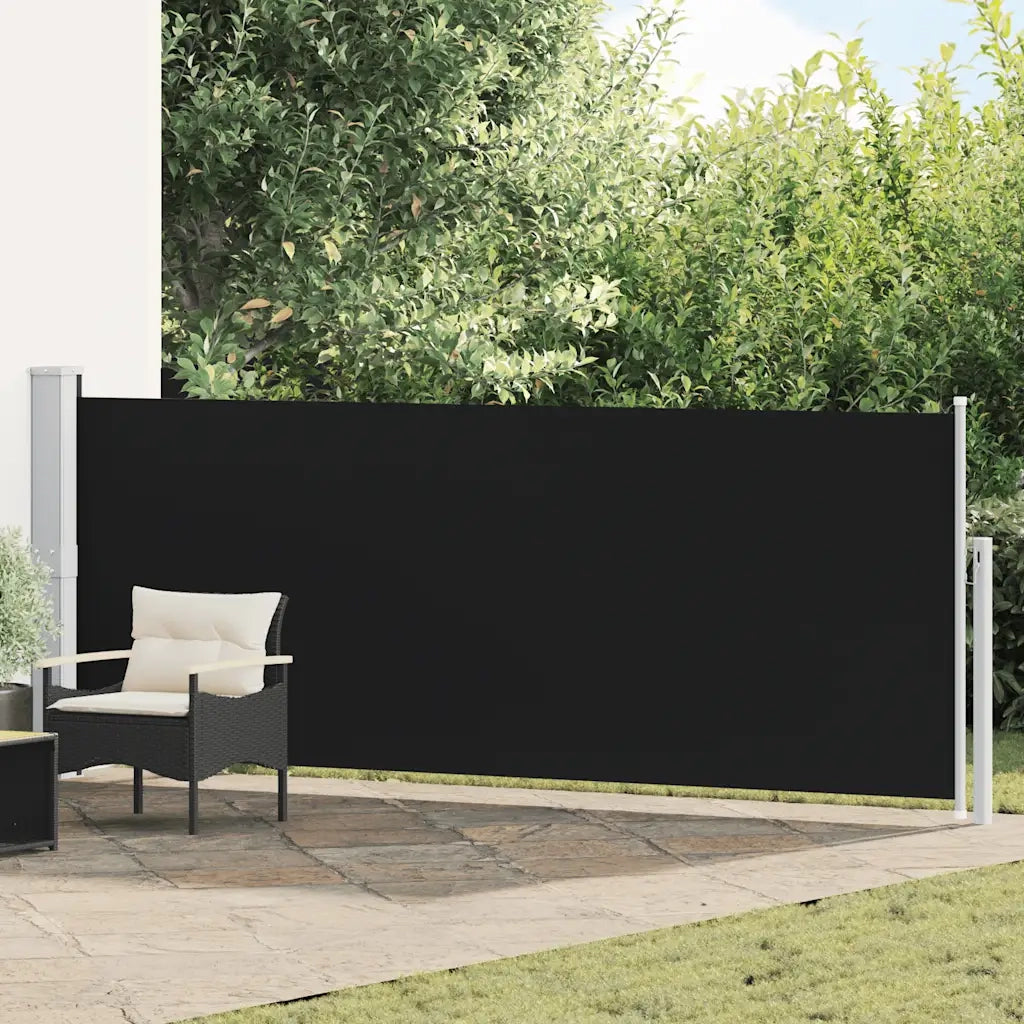 Tenda Laterale Retrattile per Patio-Tenda parasole per balcone 140x500 cm Nera