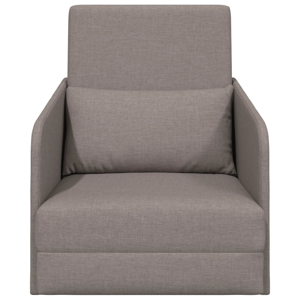Divano Letto 2-in-1 Tortora 65x80x83 cm Tessuto