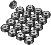 Viti a V con 20 pezzi - Rullo di plastica - 625 mm - Foro di 5 mm - Resistente all'usura - Materiale POM duraturo