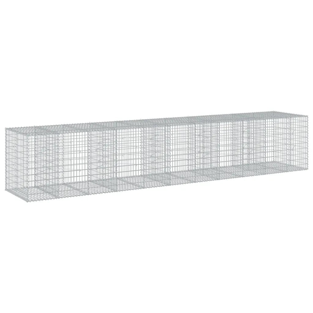 Cesto Gabbione con Copertura 550x100x100 cm in Ferro Zincato 3295199