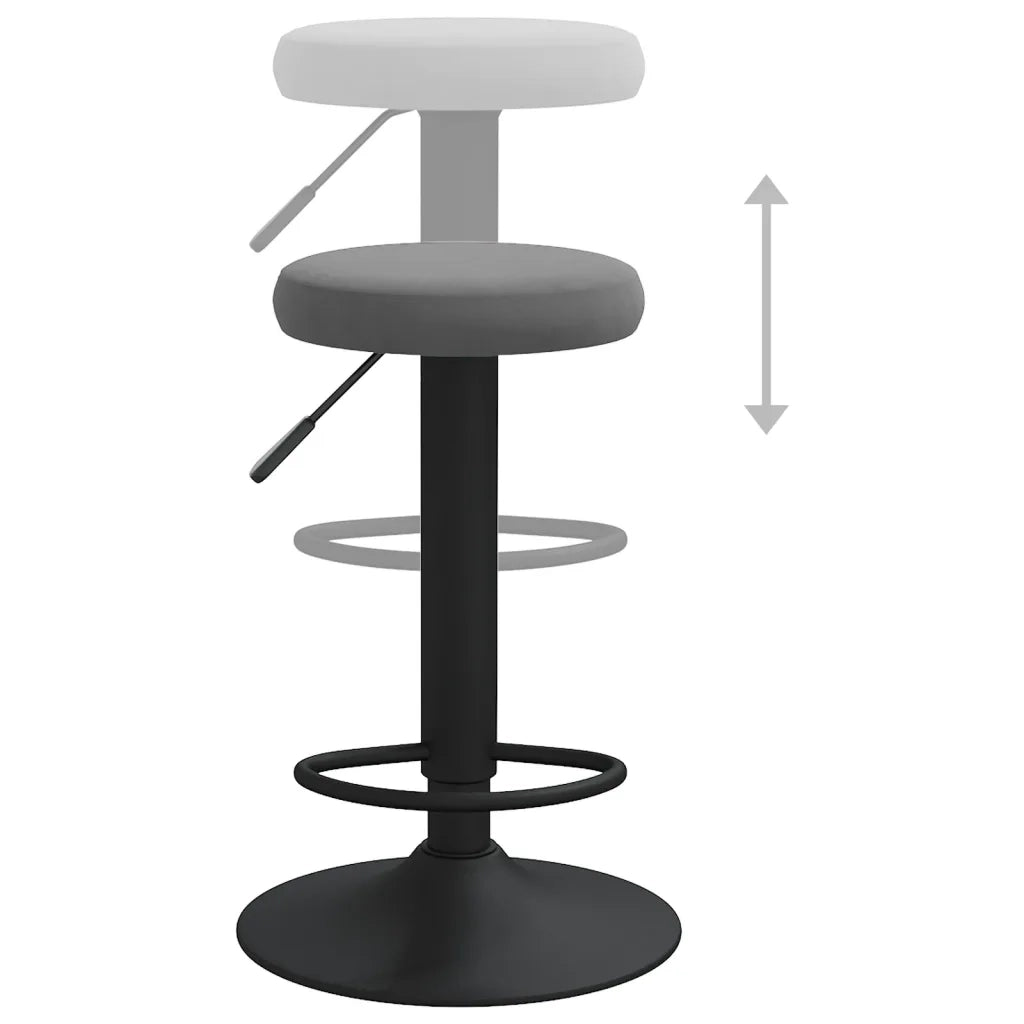 Sedie da Bar 2 pz Grigio Scuro in Velluto 333144