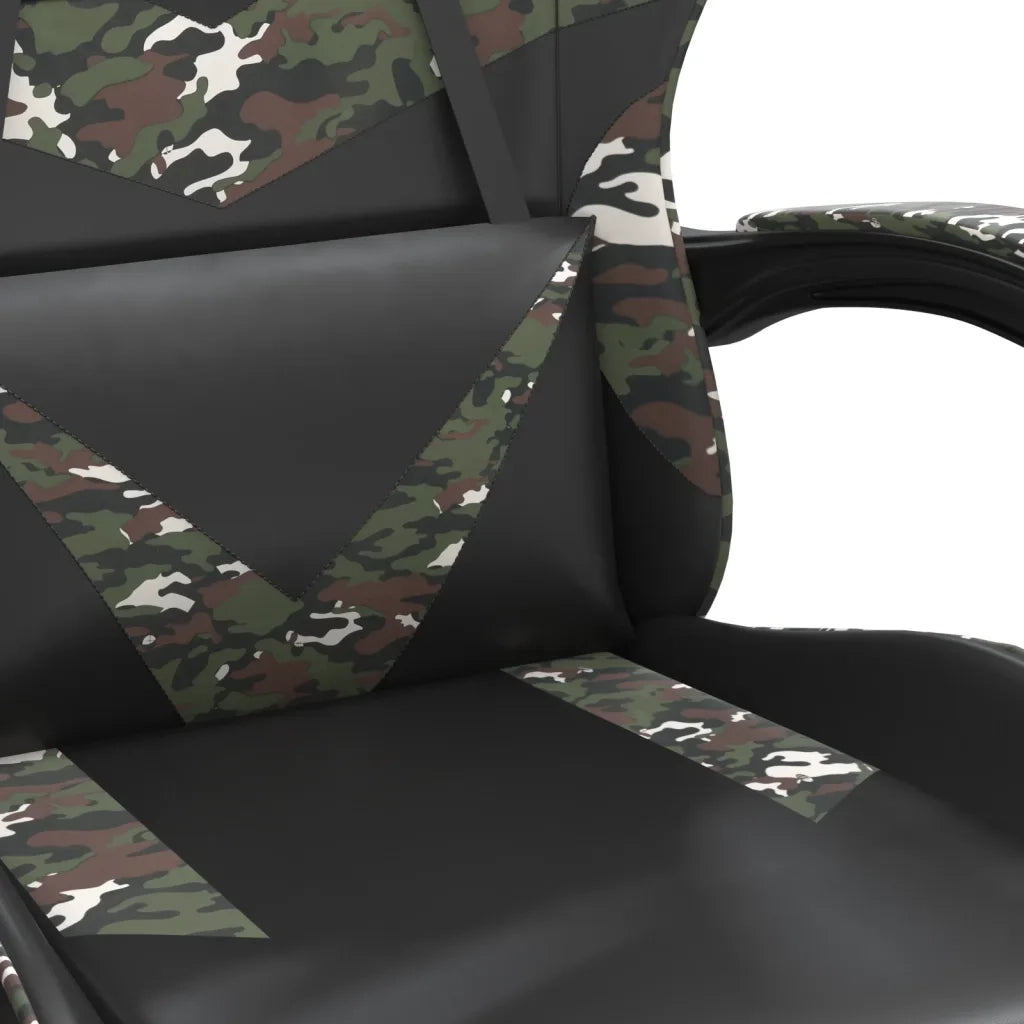 Sedia da Gaming | Sedia da e-sports Nero e Mimetico in Similpelle
