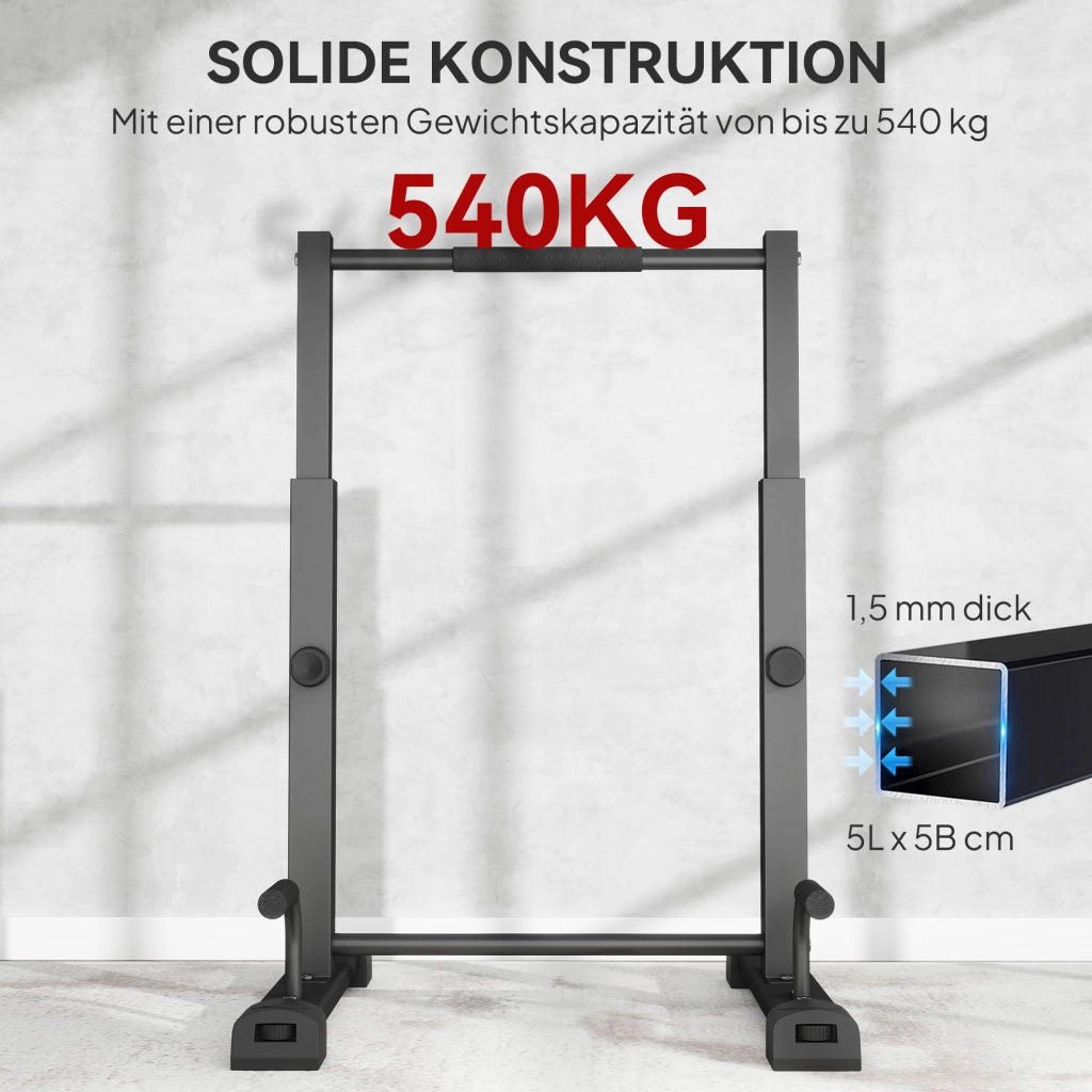Dip Station Parallele ¨C Xylo ¨C Regolabile 93-117 cm, Carico 540 kg, Nero