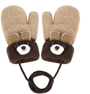 Manopole calde per bambini - Pelle imbottita - Fleece interno - Inverno - Unico taglia 1-3 anni