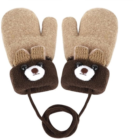 Manopole calde per bambini - Pelle imbottita - Fleece interno - Inverno - Unico taglia 1-3 anni