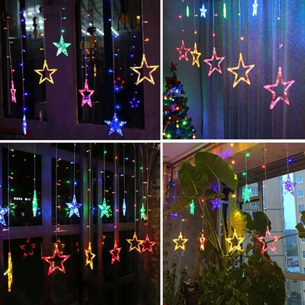 CATENA LUMINOSA STELLA LUCE RGB COLORI STELLE LUCI LED NATALE FESTE ADDOBBI