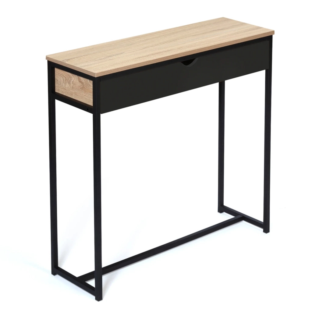 IDMarket - Consolle 1 cassetto nero BOSTON design industriale