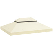Toldo da giardino 4x3 m ¨C zephmum ¨C crema, doppio tetto, UPF30+