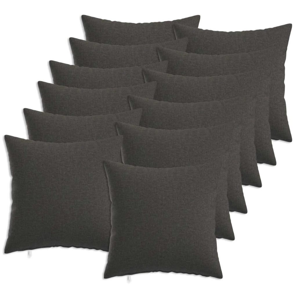 Federa 12 pz HEERLEN Grigio Scuro 40 x 40 cm Tessuto 908310