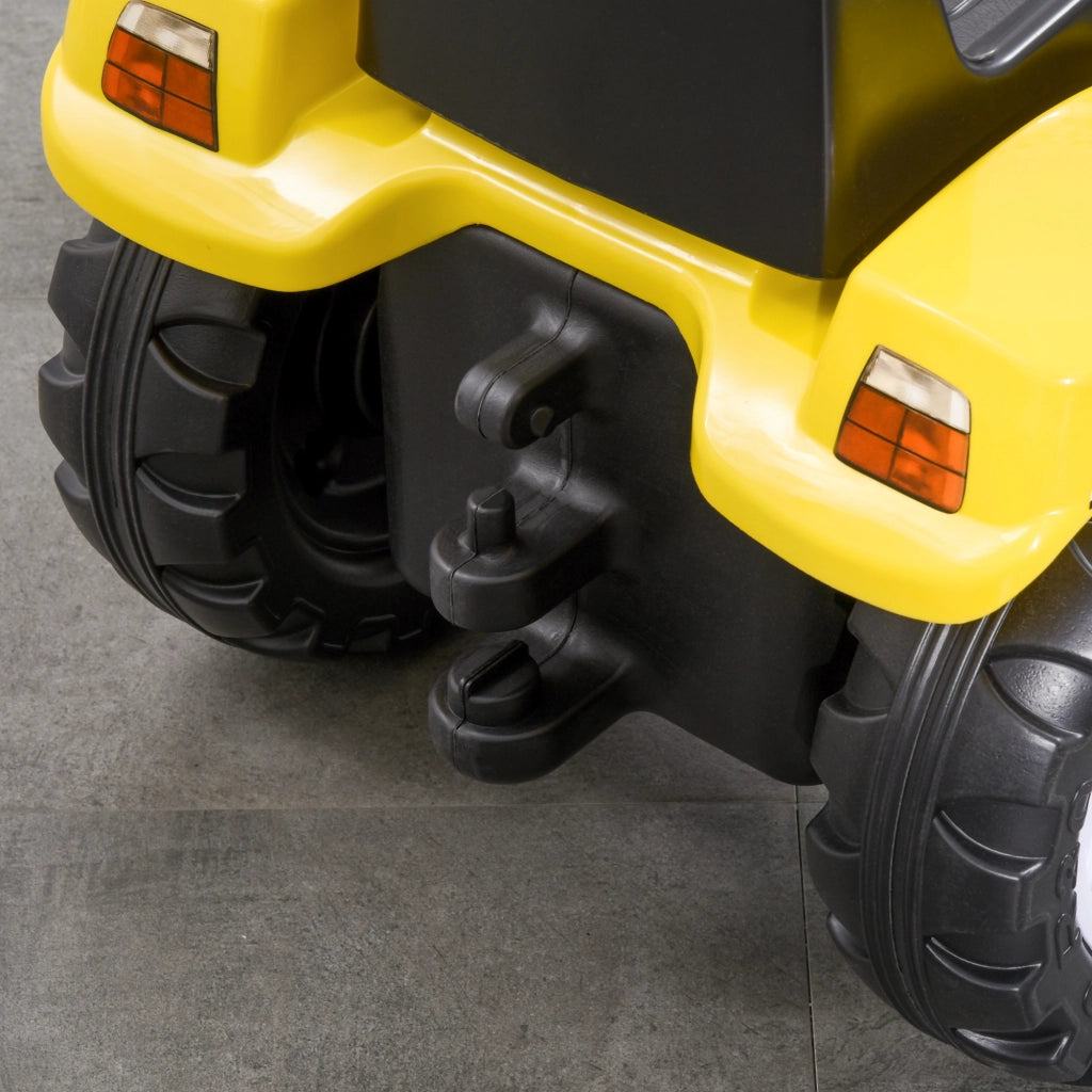 Trattore Giocattolo per Bambini con Paletta Movibile ¨C Zephmum ¨C Giallo, Metallo, 114x41x52 cm