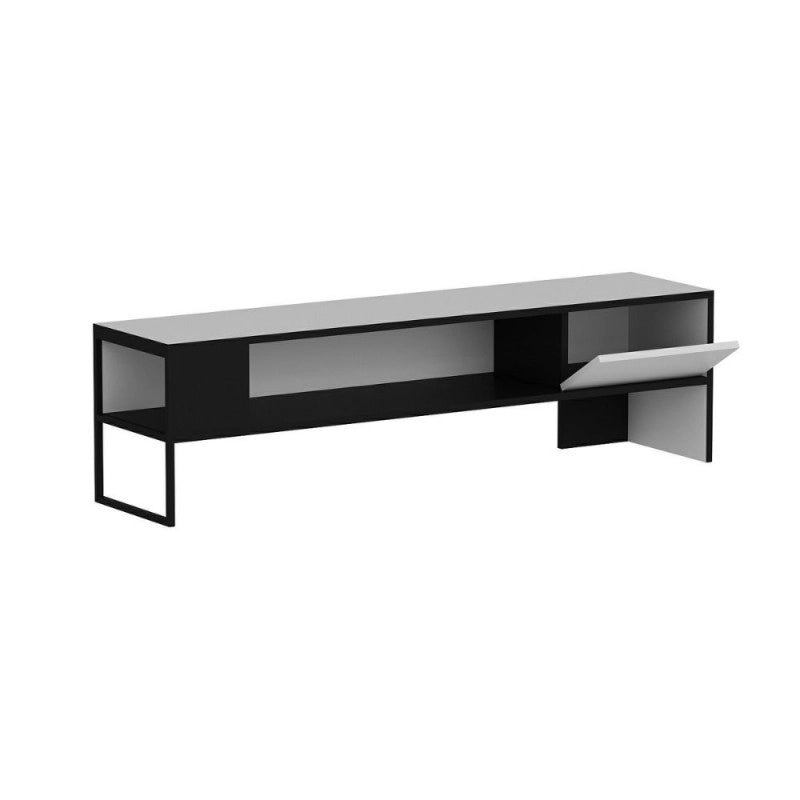 Porta tv bianco e nero Concord 150x35xh.42 cm.