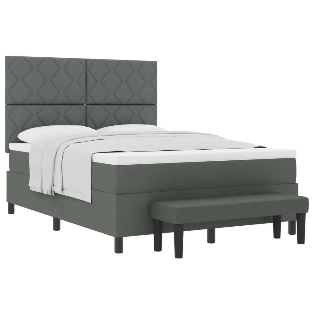 Letto a molle con testiera Grigio scuro 160 x 200 cm Tessuto 3344157