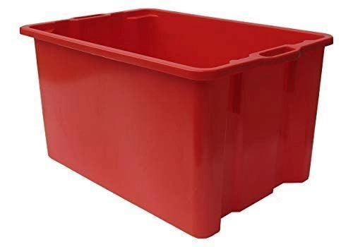 Mobil Plastic 131-65 Cassa Chiusa Sovrapponibile per Alimenti HDPE 65 L colore Arancio