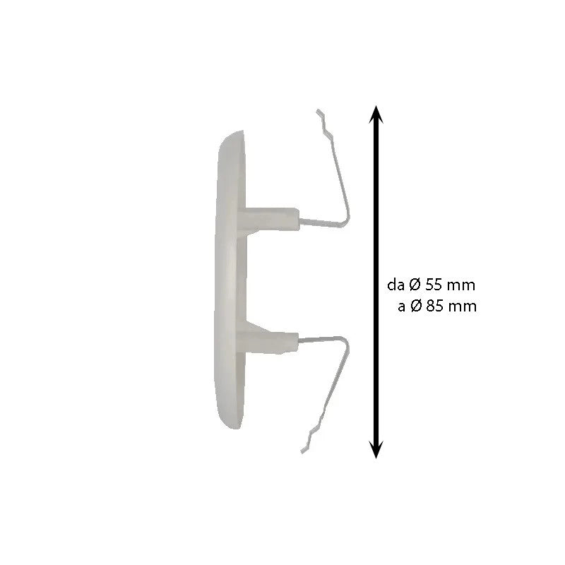 Griglia di aerazione tonda in plastica con molle (abs) : Dimensione - Ø120/160 cm2 51