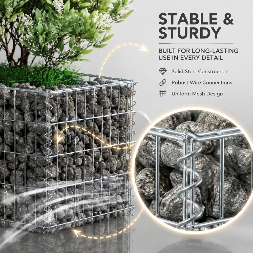 Gabion Raised Bed Galvanized Steel 50x50x50 Cm