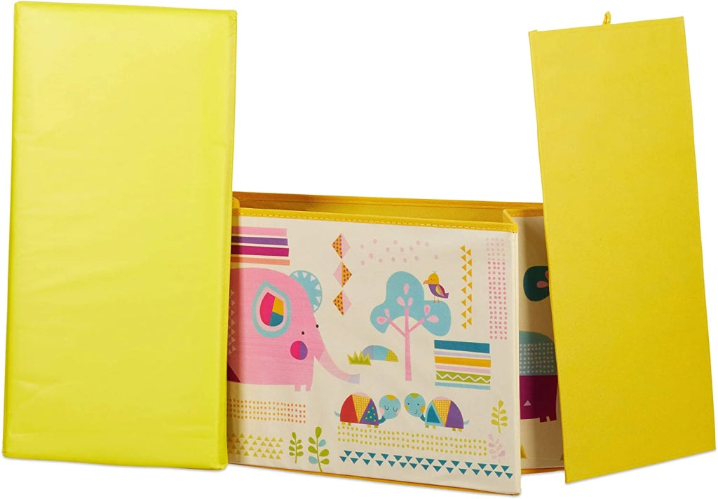 Pouf contenitore per bambini/contenitore per giocattoli/pouf/vaso contenitore/scatola contenitore (giallo) 13_0002763_2