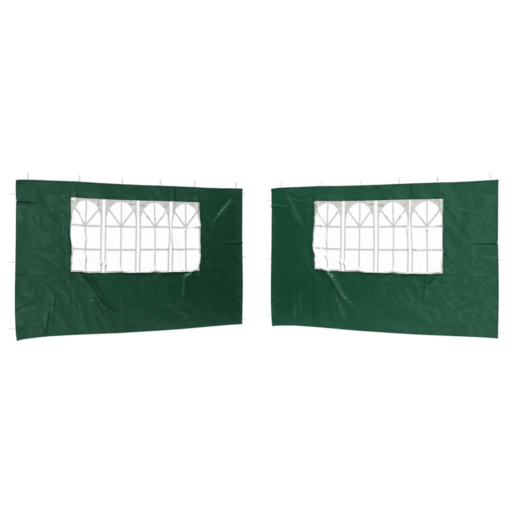 Parete per tenda da festa 2 pcs 400 x 195 cm Verde PE e Acciaio