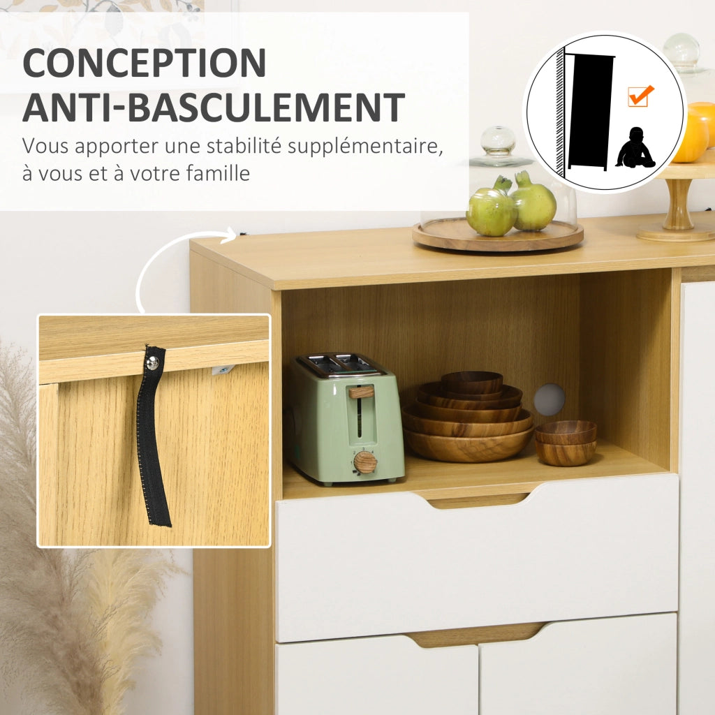 Mobiletto per microonde ¨C zephmum ¨C legno bianco 90x40x98,5 cm