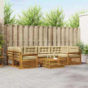Set di divani da esterno 7 pcs Naturale e Beige