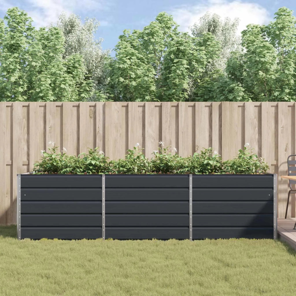 Fioriera Antracite 290 x 100 x 75 cm Acciaio zincato