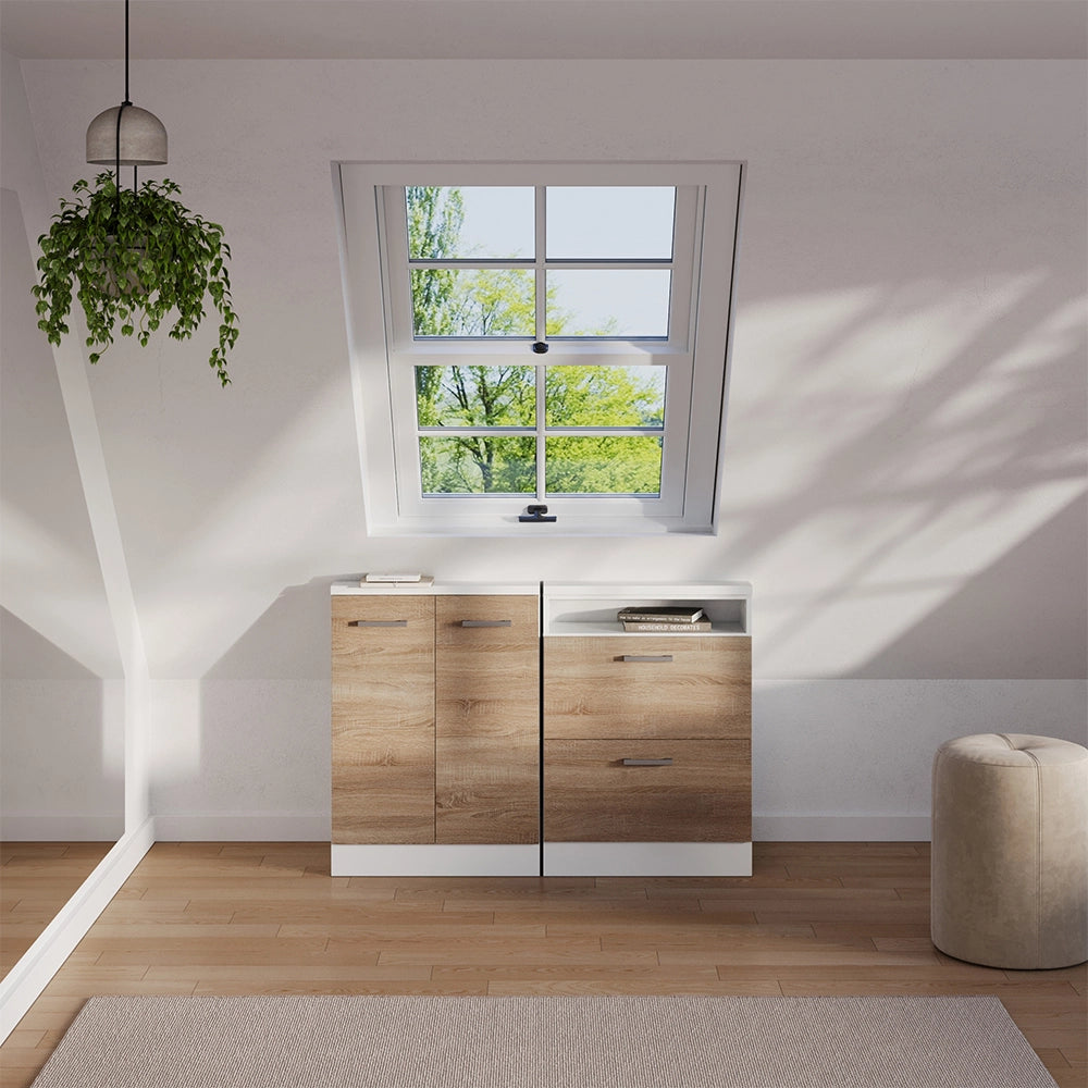 Mobile sottotetto Rion Sonoma/Bianco con 2 porte Vicco