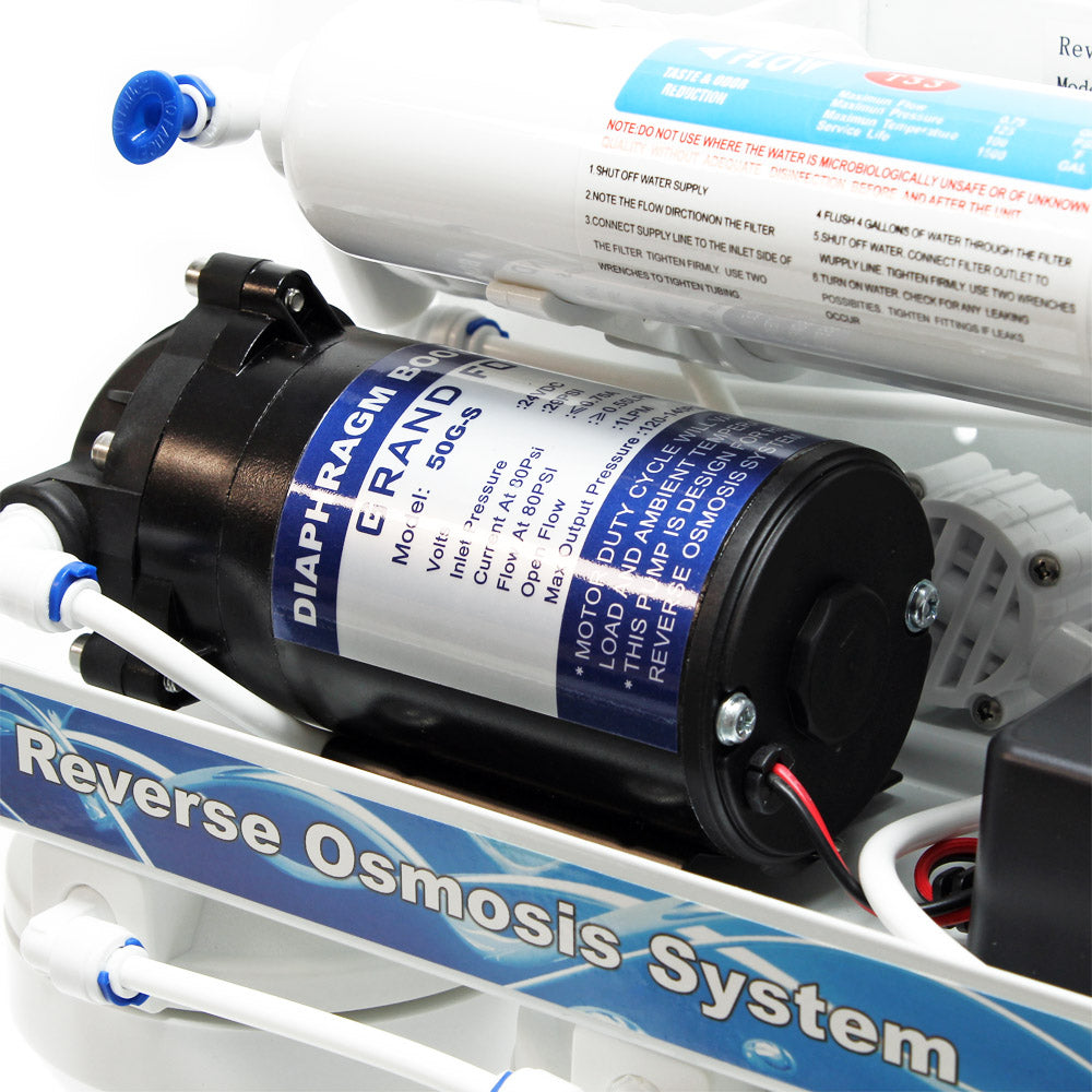 Naturewater Impianto osmosi inversa, filtrazione a 5 stadi 180 l/giorno, con pompa e serbatoio