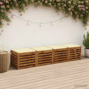Cuscini per Sedia in 4 Pezzi SOEST 4 pz 100% Poliestere Crema 944428