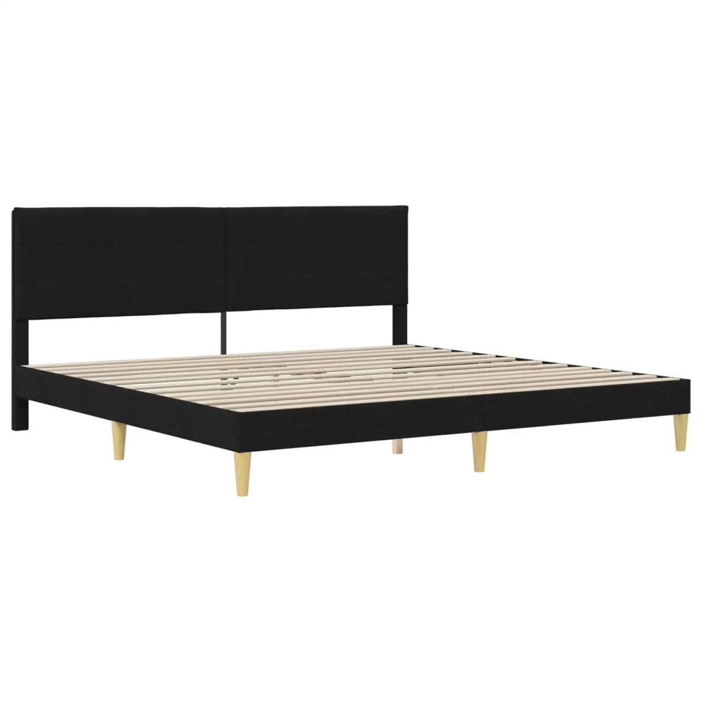 Struttura del letto con testiera Nero 200 x 200 cm Tessuto 42027608