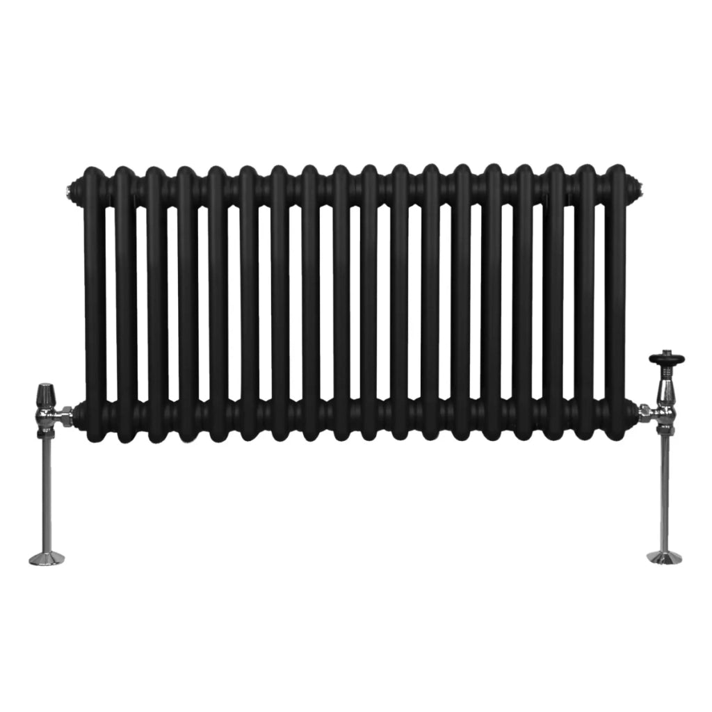 Termosifone Radiatore a 2 colonne per riscaldamento centralizzato orizzontale Nero 30x83cm