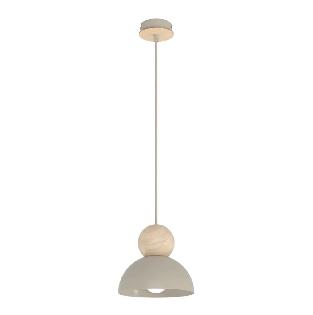 Lampada sospesa KAKI beige feltro legno 1xE27 Emibig