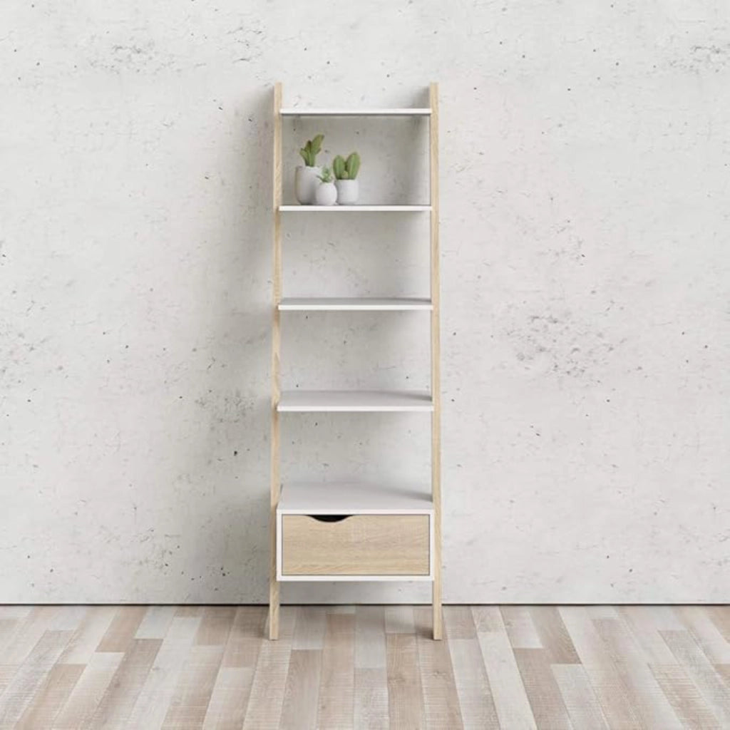 Libreria Oslo 4 Ripiani + 1 Cassetto 55x48x180 cm - Design Moderno e Retrò