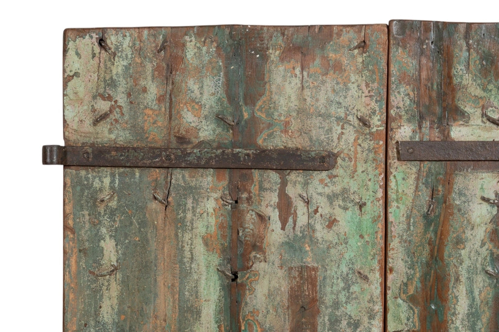 Biscottini Porta portone in legno massello e ferro da interno o da esterno vecchia e antica medievale scorrevole