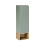 Colonna di stoccaggio OSTER 30cm – mobile sospeso verde salvia 1 porta e nicchia visibile aspetto rovere chiaro