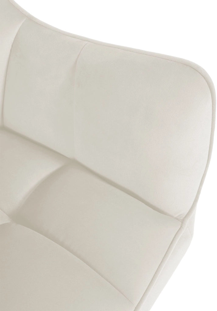 Sedia da pranzo Swing Copertura in velluto crema,acciaio inossidabile