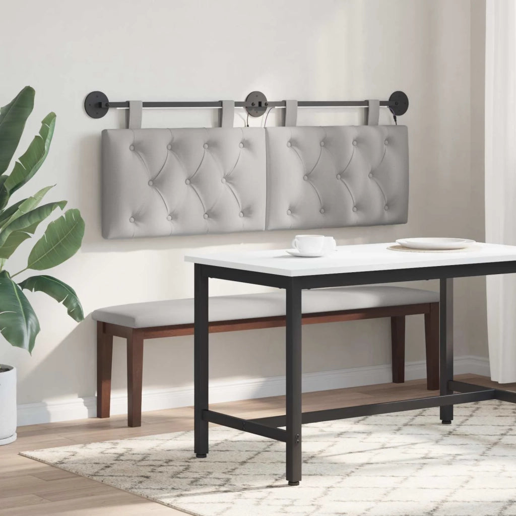 Testiera sospesa Con luce LED Grigio Nuvola Tessuto
